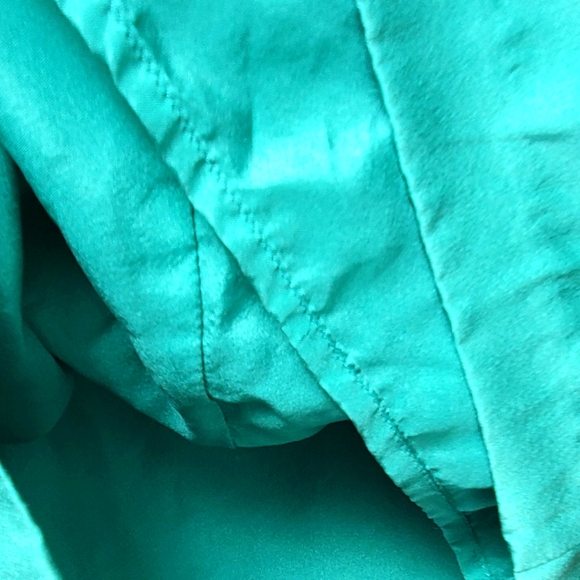 The Sei Off One Shoulder Mini Teal Silk Dress Size 6 - Picture 12 of 13